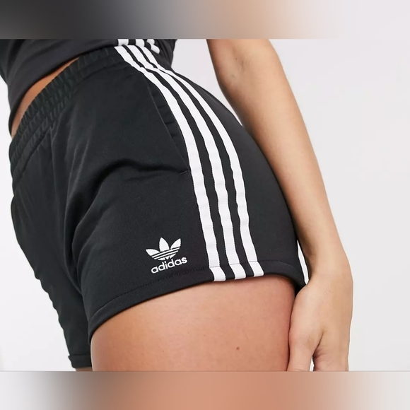 Adidas three stripe high waisted shorts - Picture 3 of 3